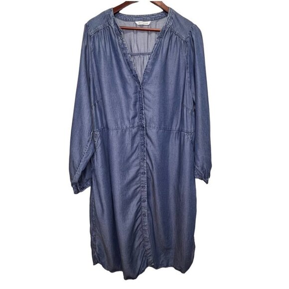 Pennington’s Long-Sleeve Shirt Dress Missing Belt Size 18 - Picture 3 of 10